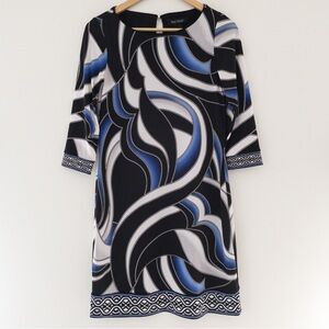 White House Black Market Patterned 3/4 Sleeve Dress
